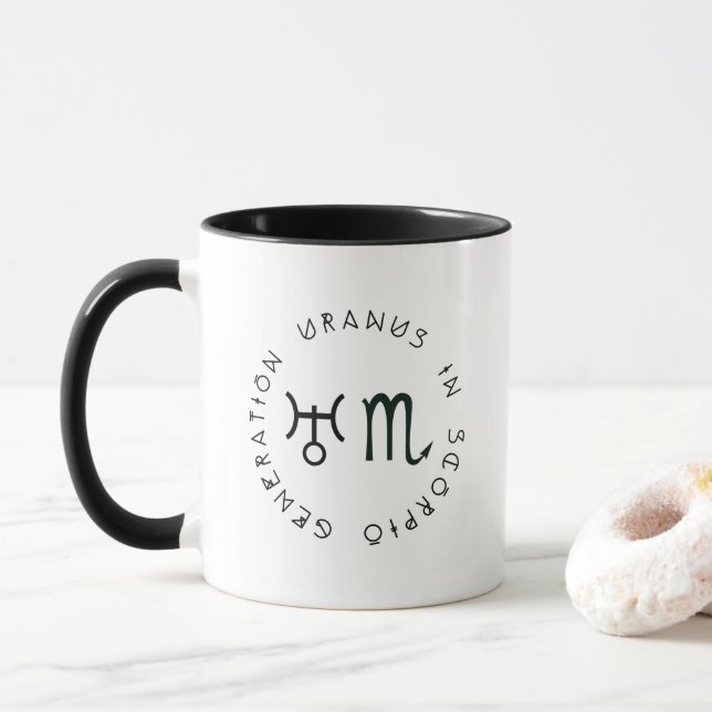 Mug Génération Pluto in Scorpio Astrologie Zodiac (Avec donut)