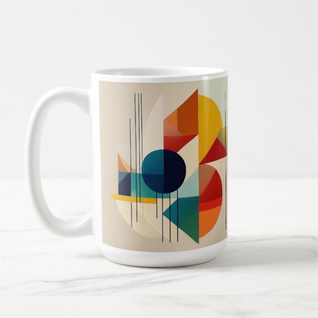 Mug Geometric Abstract Art in Bauhaus Style (Gauche)