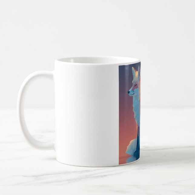 Mug Geometric Wolf Silhouette |Modern Polygon Wildlife (Gauche)