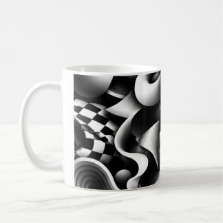 Mug Géométrie monochrome hypnotique – Illusion optique