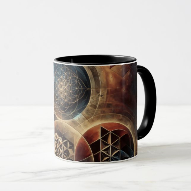 Mug Géométrie sacrée Boug de thé sacré (Devant droit)