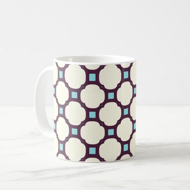 Mug Géométrique 007 neutre et bleu (Devant gauche)