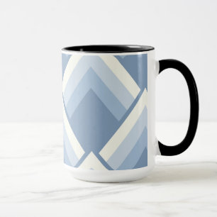 Mug géométrique Abstraite, bleu et blanc cassé 2