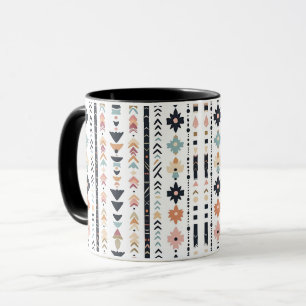 Mug Géométrique Crème Sarcelle Inspiré du Sud-Ouest Na
