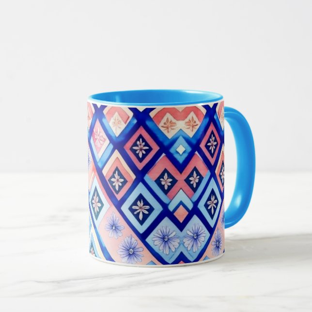 : Mug géométrique floral (Devant droit)