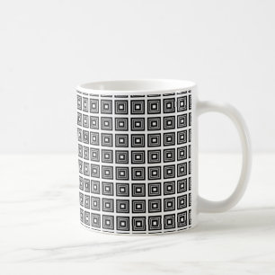 Mug géométrique rétro, noir et blanc