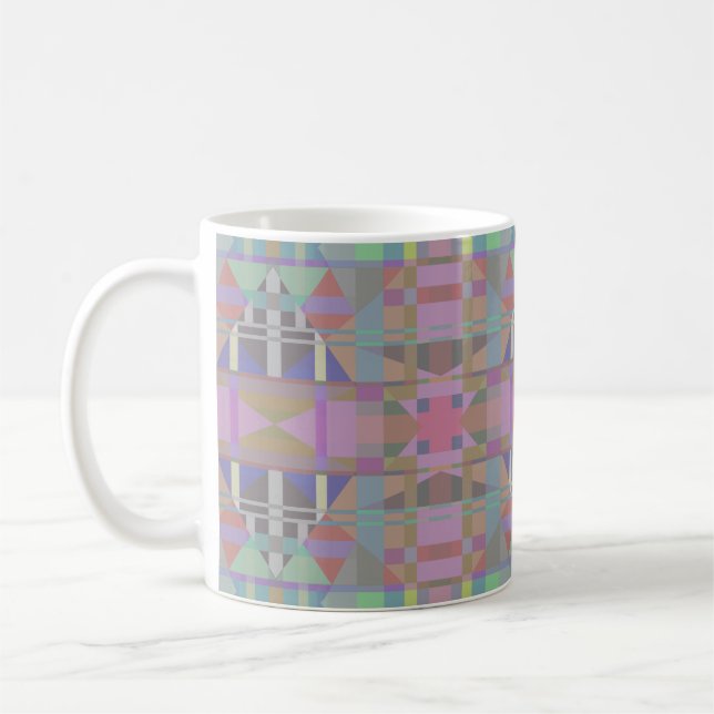 Mug Géométrique vert violet rose (Gauche)