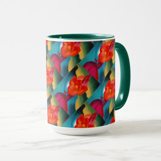 Mug Géorgie O'Keefe 1919 Canne rouge (Devant droit)