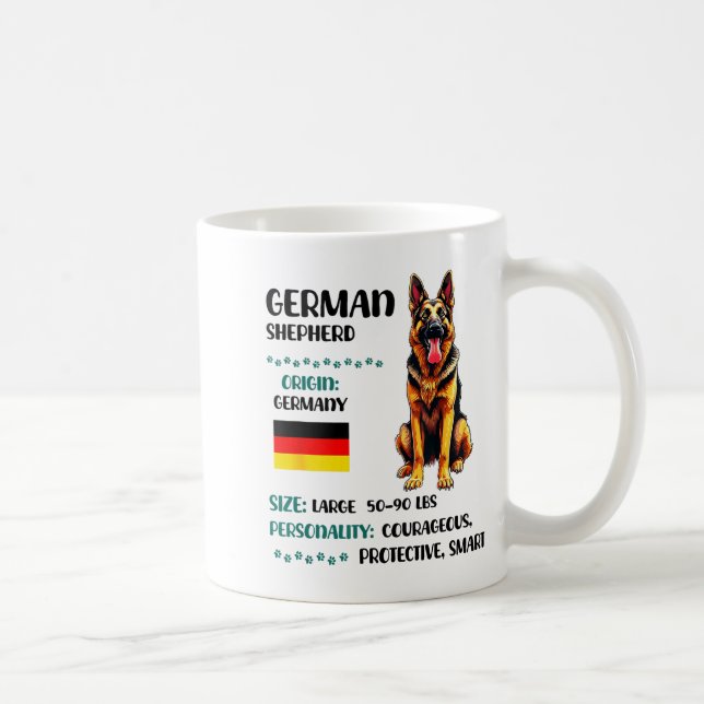 Mug German Shepherd Origin Funny German Shepherd Lover (Droite)