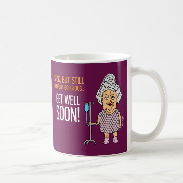 Mug Get Well Bientôt - drôle de dessin humoristique su (Droite)