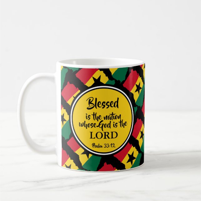 Mug GHANA Blessé Nation monogramme cadeau (Gauche)