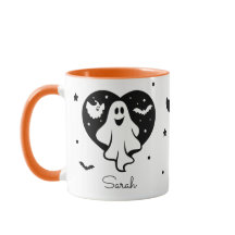 Ghost Halloween mignon Avec Coeur Et Chat