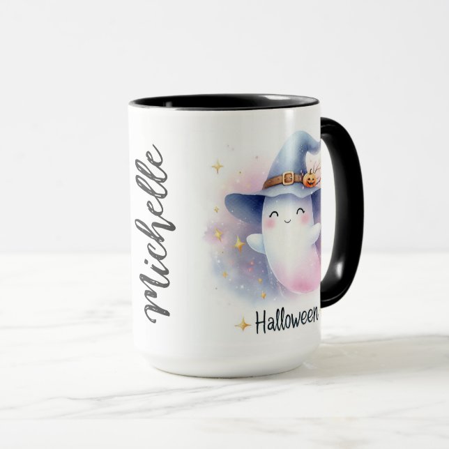 Mug Ghost mignon avec nom (Devant droit)