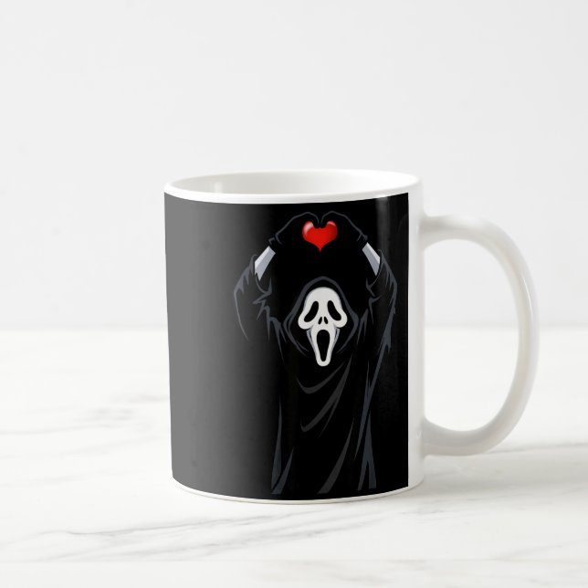 Mug Ghost Red Heart Hands Y Face Halloween Valentines  (Droite)