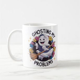 Mug Ghosting my Problems, Drôle Ghost Design Femme