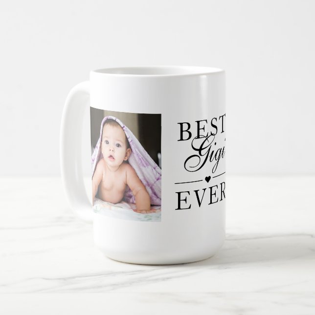 Mug Gigi Birthday Photo personnalisée (Devant gauche)