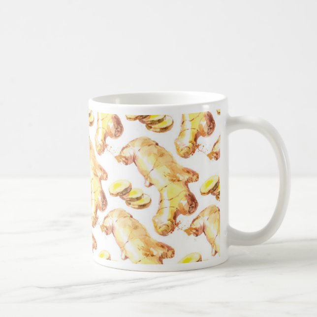 Mug Gingembre Aquarelle Ginger épice Cuisine (Droite)
