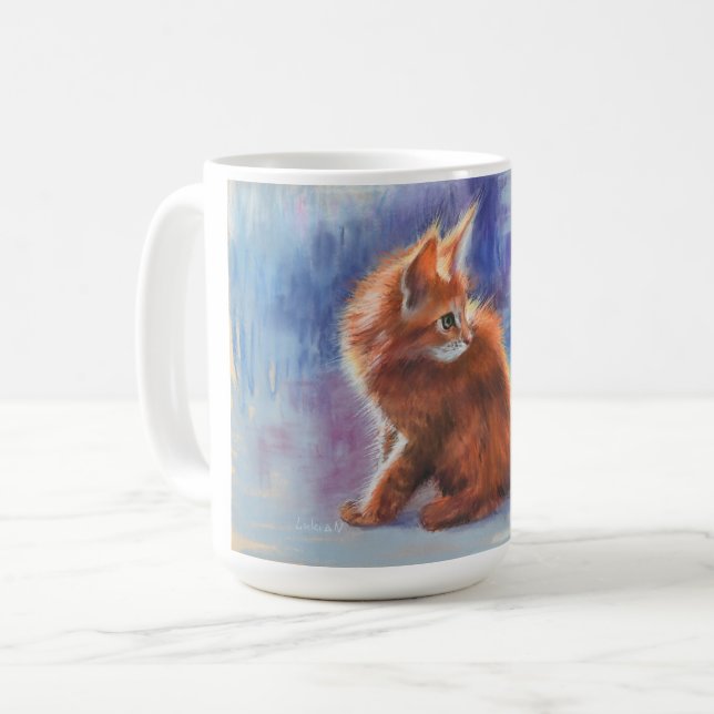 Mug Ginger Kitten dans la lumière pastel (Devant gauche)