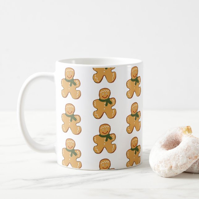 Mug Gingerbread Homme Cookie Noël Motif (Avec donut)