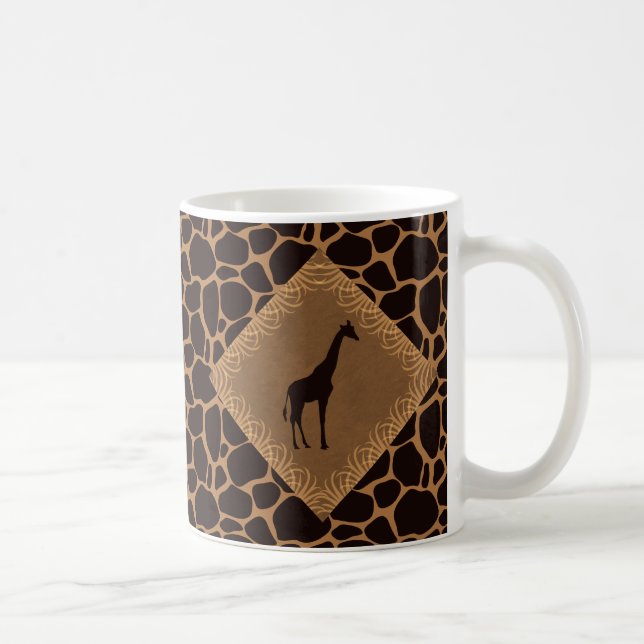 Mug Girafe avec l'arrière - plan de poster de animal (Droite)