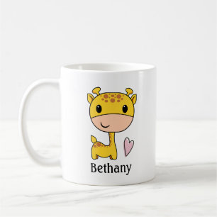 Mug Girafe Mignonne Avec Coeur Personnalisé