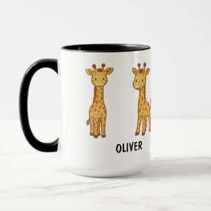 Mug Girafe mignonne dessinée à la main personnalisée