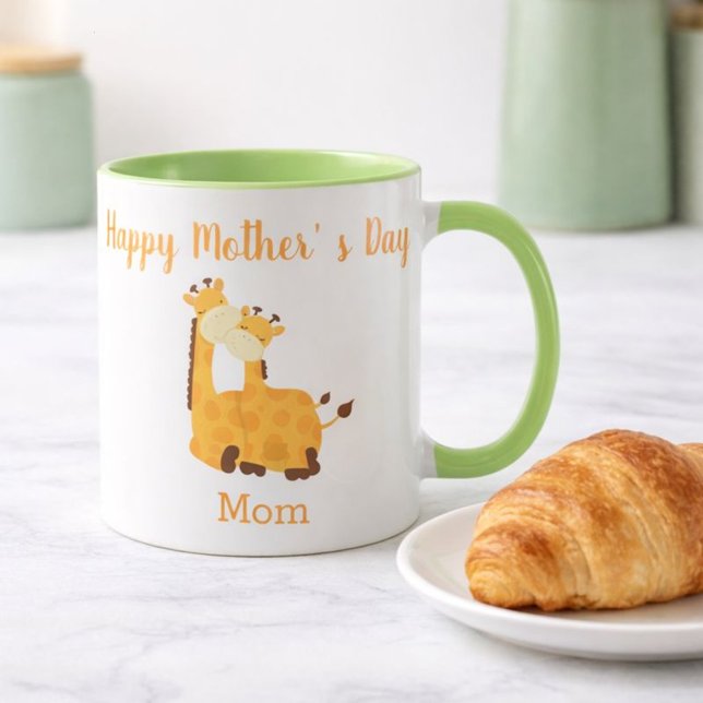 Mug Giraffe de mignonne et Fête des mères de veau (Créateur téléchargé)