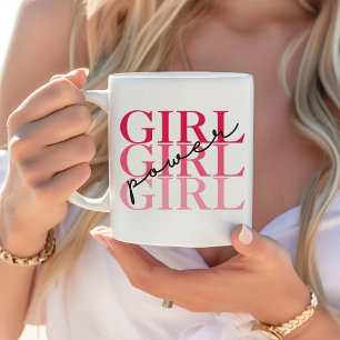 Mug Girl Power Féministe moderne rose