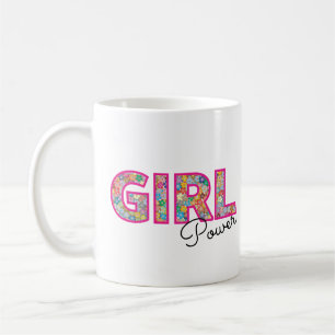 Mug Girl Power Fille rose belles femmes Fleurs sauva