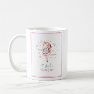 Mug Girl Unicorn rose Ballerina J'Ods Rainbows