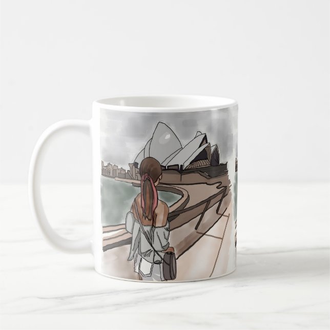 Mug Girl with Opera house à Sydney. (Gauche)