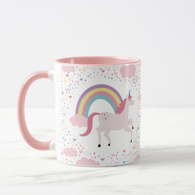 Mug Girls Rose Unicorn Rainbow Sparkle (Gauche)