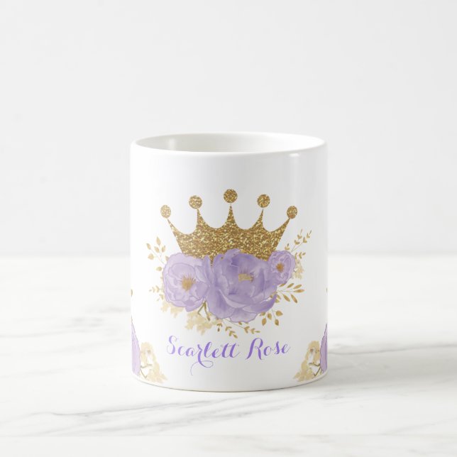 Mug Girly Lavender Gold Crown Royal Princesse (Centre)