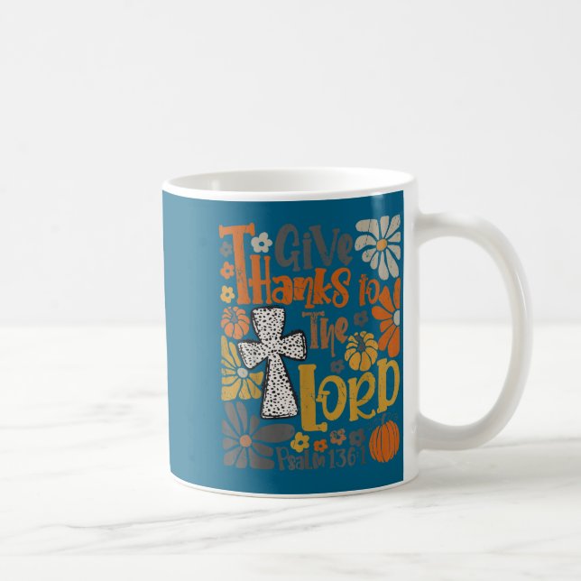 Mug Give Thanks To The Lord Floral Boho Retro Thanksgi (Droite)