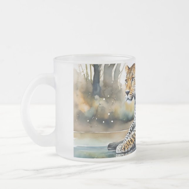 Mug givré avec léopard allongé (Gauche)