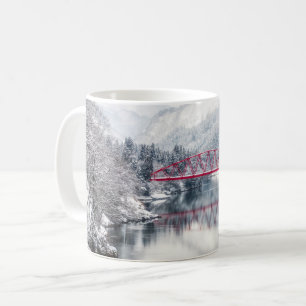 Mug Glace et neige Pont rouge en hiver, Japon