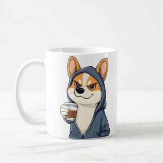 Mug Glacière Corgi im Sweat - shirt à capuche - Café