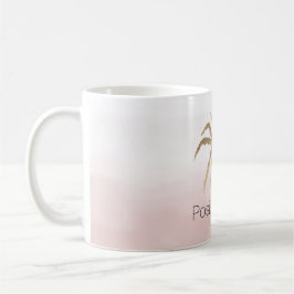Mug Glam Gold Tropical Palm Pink ombre