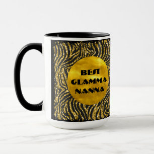 Mug Glam-ma Poster de animal noir glam-ma Grandma or