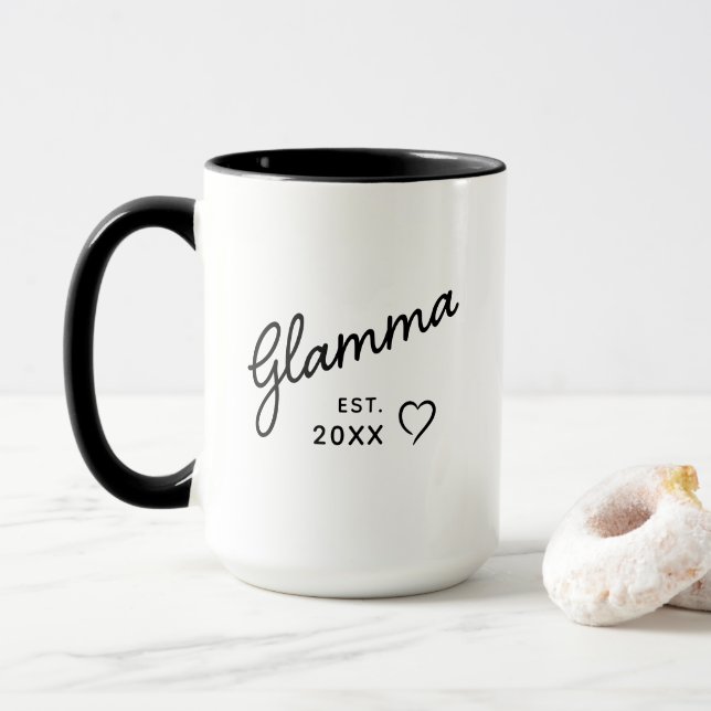Mug Glamma Date de création Famille Moderne (Avec donut)
