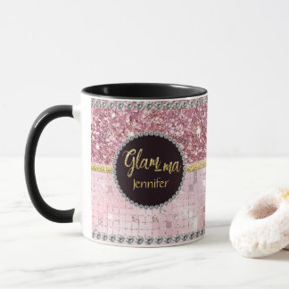 Mug Glamma Glamour Grandma Parties scintillant rose No