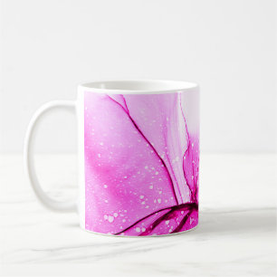Mug Glamour Alcohol Ink. Red Soft Canvas. Pink Mixed P