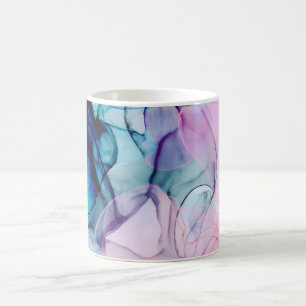 Mug Glamour Moderne Encre Rose Turquoise Ethéré Pourpr