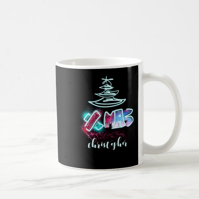 Mug Glitter Glow Tree Blue And Red Xmas Tygraphy Toddl (Droite)
