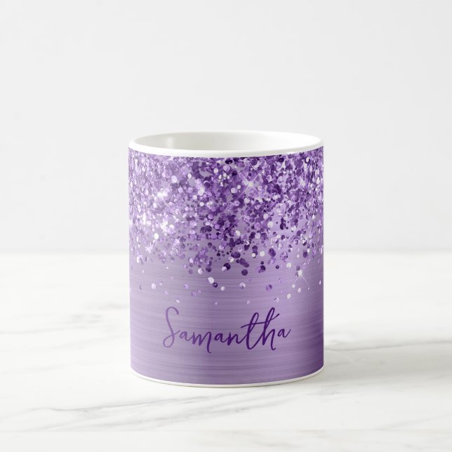 Mug Glittery Glam Royal Purple Nom (Centre)