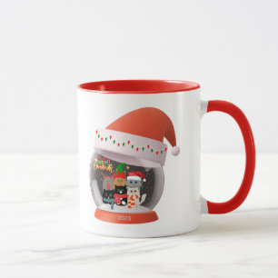 Mug Globe des neiges des fêtes des chats