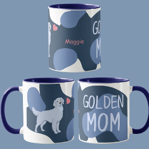 Mug Globe Retriever Ice Blue Nom Personnalisé – Maman 