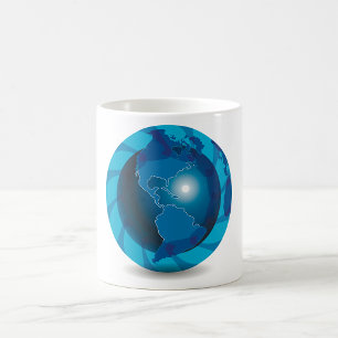 Mug Globe terrestre moderne bleu carte du monde