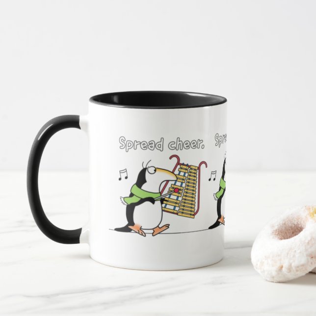 Mug GLOCKENSPIEL PENGUIN "Spread Cheer" Sandra Boynton (Avec donut)
