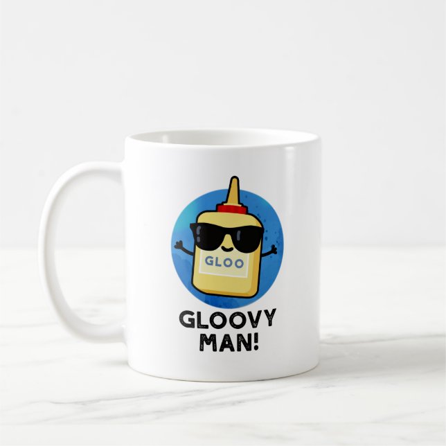 Mug Gloovy Man Funny Super Glue Pun (Gauche)